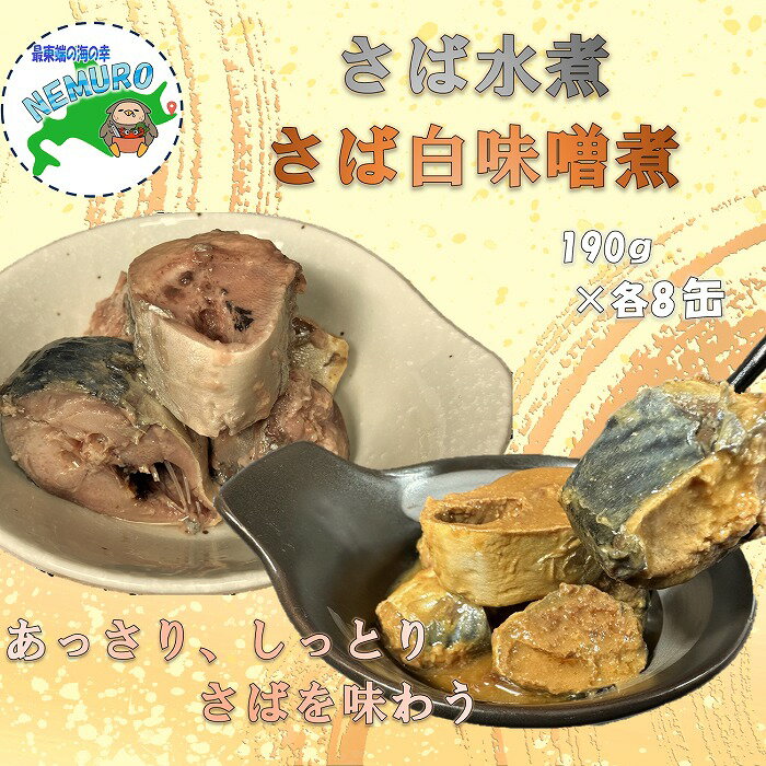 【ふるさと納税】【12月21日決済確定分まで年内配送】[北海道根室産]さば水煮・白味噌煮セット B-78019