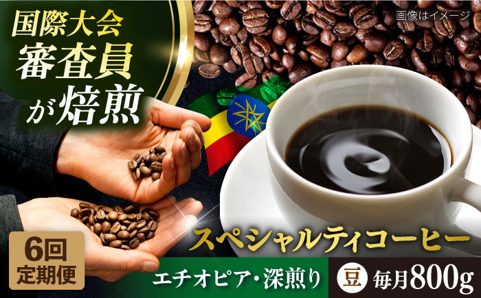 【全6回定期便】コーヒー豆 自家焙煎 深煎り エチオピア 200g×4 TSUKIKOYA COFFEE ROASTER ツキコヤ【株式会社RUINS】 [AKAD005]