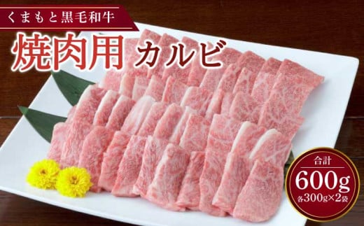 くまもと黒毛和牛 焼肉用 カルビ 600g （300g×2パック） 肉 お肉