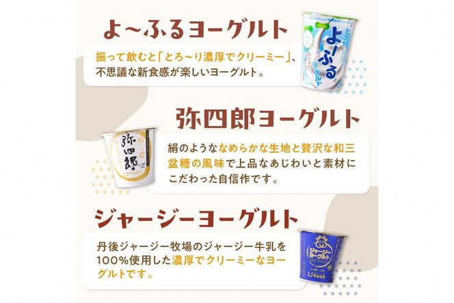 ジャージー牛乳&ジャージーヨーグルト&よーふる &弥四郎ヨーグルト&コーヒー牛乳のセット　定期便　月1回×3ヵ月　AM00614