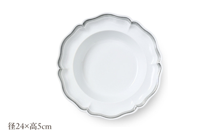 【波佐見焼】ombre de fleur ボウルL melodie gray 4枚【翔芳窯】[FE553]