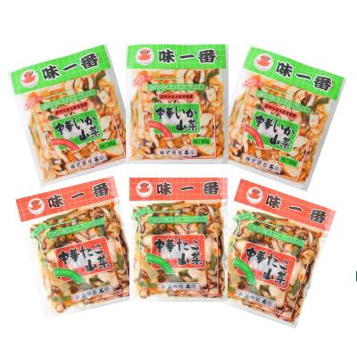 ふるさと納税 ひたちなか市 味一番　中華いか山菜、中華たこ山菜　各300g×3パックセット(計6パック)