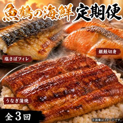 ふるさと納税 広川町 【毎月定期便】魚鶴商店が選ぶ人気お魚D(サバフィレ・うなぎ蒲焼・銀鮭切身)全3回