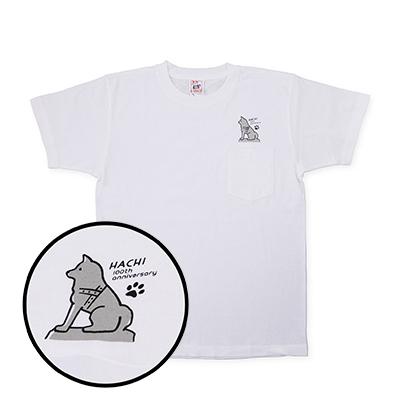 ふるさと納税 大館市 HACHI100オリジナルハチ公像TシャツXL&(HACHI100オリジナルコットン巾着) |  | 01