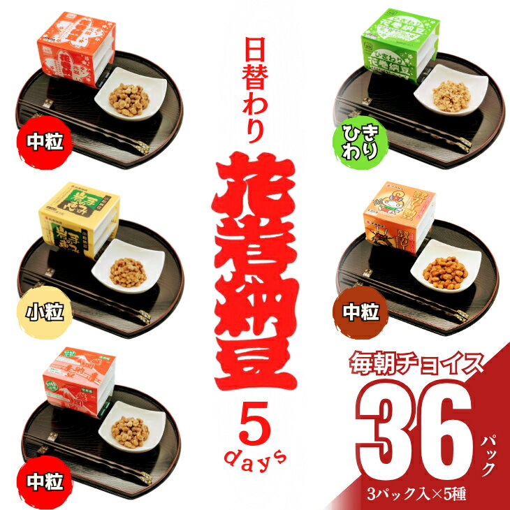 【ふるさと納税】花巻納豆バラエティセット（中粒・ひきわり・盛岡納豆・岩手の恵み小粒・花巻ひえカレー納豆　合計12個） 大内商店 納豆 花巻市 岩手県