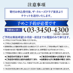 東京港クルーズ　ディナークルーズ　「レディクリスタルプラン」乗船チケット1名分