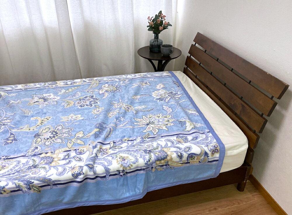 【ふるさと納税】泉大津産 綿マイヤー毛布 シングル 140×200cm 1枚 S−81723BL｜オールシーズン ブランケット 快眠 快適 熟睡 睡眠 洗濯可能 寝具 [2266]