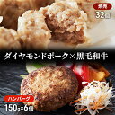 【ふるさと納税】至福のハンバーグ 6個（150g×6個）と ダイヤモンドポークの弥勒寺焼売 32個　お肉・ハンバーグ・お肉・ハンバーグ　お届け：ご入金後、1～2週間後に発送