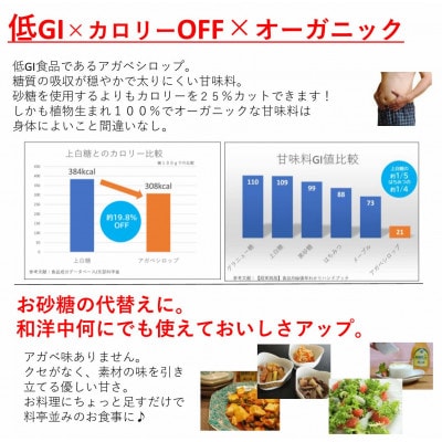 オーガニック 有機 アガベシロップ　500g×3本