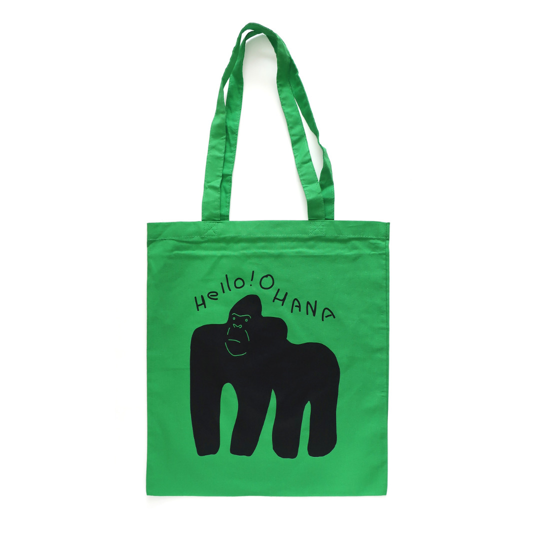動物デザインのトートバッグ（グリーン）