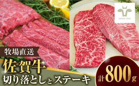 【牧場直送】至福の切り落とし500gと赤身ステーキ300g / ブランド牛 黒毛和牛 牛肉 / 佐賀県 / 有限会社佐賀セントラル牧場 [41ASAA096]
