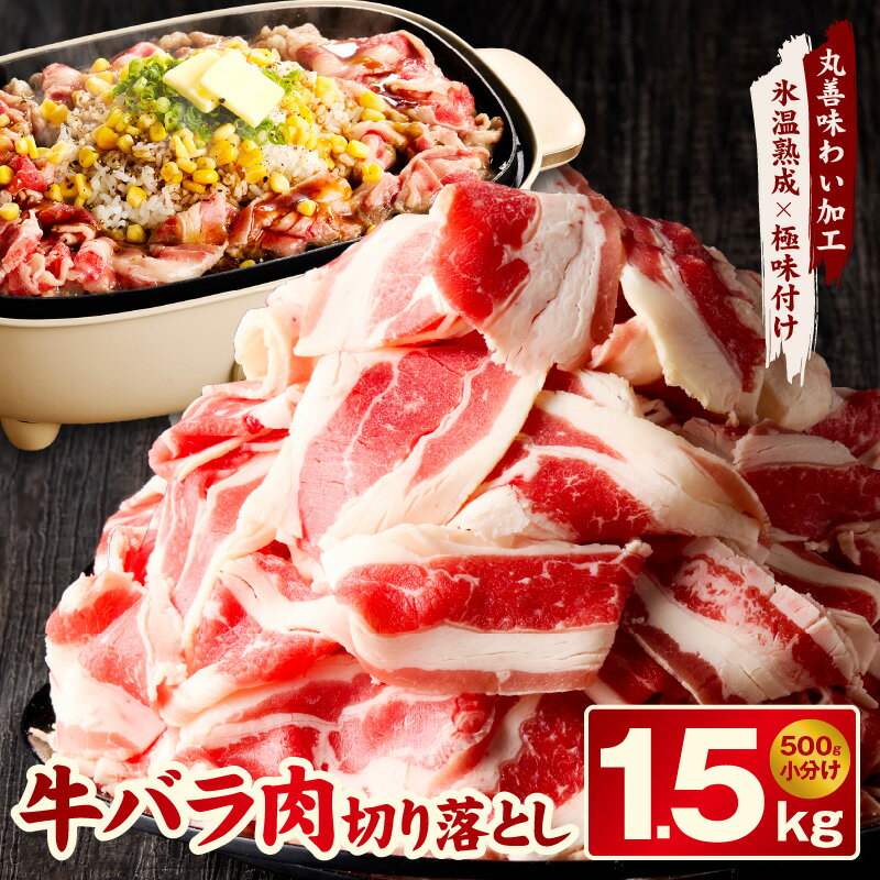 【ふるさと納税】特別寄附金額 牛バラ 切り落とし 1.5kg 500g × 3P 焼肉用 氷温熟成×特製ダレ 小分け 味付き 肉 お肉 プルコギ ファミリー向け お取り寄せグルメ 冷凍 泉佐野市 送料無料 氷温熟成牛 牛肉 熟成肉 氷温熟成 作り方 ふるさと納税オリジナル 限定 肉の泉佐野