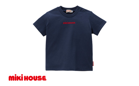 ベビー服 ミキハウス 丸ロゴ半袖Ｔシャツ【紺ー130】ベビー
