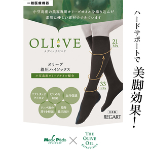 【MPオリーブシリーズ】一般医療機器　オリーブ着圧ハイソックス MP-HS443 M-L ネイビー【GFM200】