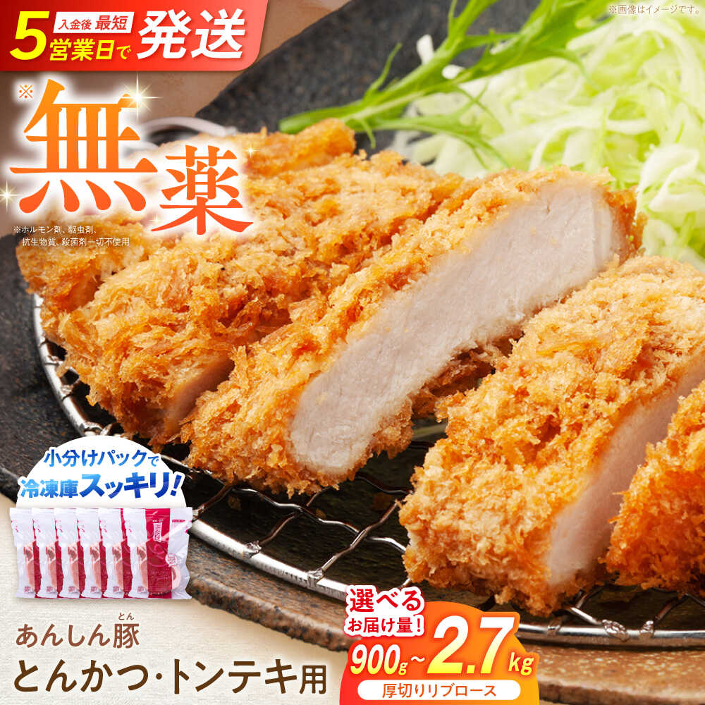 【ふるさと納税】【内容量が選べる】厚切り！ あんしん豚 リブロース （ とんかつ・トンテキ用 ） 小分け トンカツ とんかつ 厚切り 冷凍 白川町 / 藤井ファーム[AWAF067]