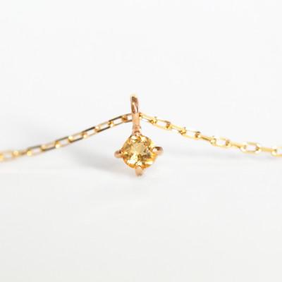 ふるさと納税 大津市 【10金 11月誕生石 シトリンネックレス】大人シンプル 華奢見えチェーン 天然石 一粒ペンダント |  | 02