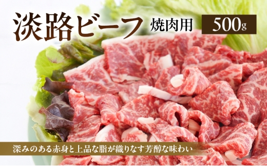 淡路ビーフ 焼肉用 500g ( 250g × 2パック ) 淡路島産 淡路牛 黒毛和牛 牛肉 焼肉 肉 牛丼 霜降り 冷凍 バーベキュー アウトドア ギフト 記念日 誕生日 淡路島 洲本市 [№5395-0342]