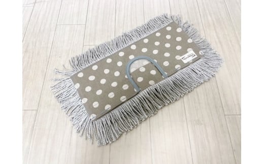 <むろの屋> 木製ハンドル付きデザインフロアモップ ＜グレードット＞ 【 日用品 掃除 用品 モップ 最高級 マイクロファイバー かわいい おしゃれ デザイン インテリア HYLON ハイロン 】
