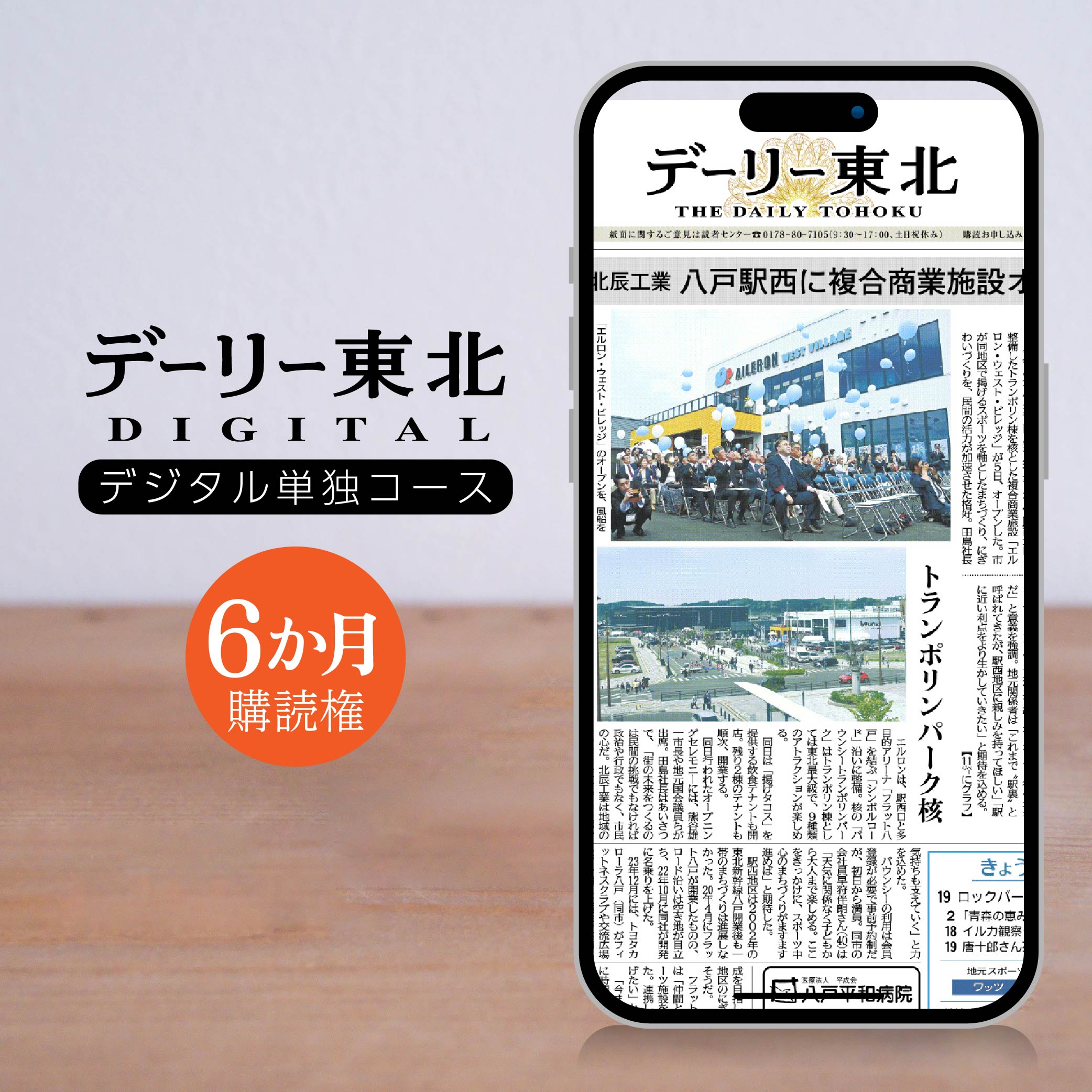 【ふるさと納税】デーリー東北デジタル単独コース6か月購読権 登録初月＋翌月から6か月 デーリー東北新聞社 八戸市 青森県南 岩手県北 地方紙 地方紙のデジタル版 電子新聞 カラー表示 生活情報誌「chou chou」 ブラウザ版 アプリ版 青森県 送料無料