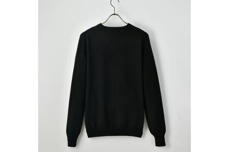 ベビーカシミヤ　クルーネック　メンズ　Mサイズ　【ブラック】 【178002-3】 ｶｼﾐﾔ 天然素材 ｾｰﾀｰ 服 国産 国内製造 ﾍﾞﾋﾞｰｶｼﾐﾔ