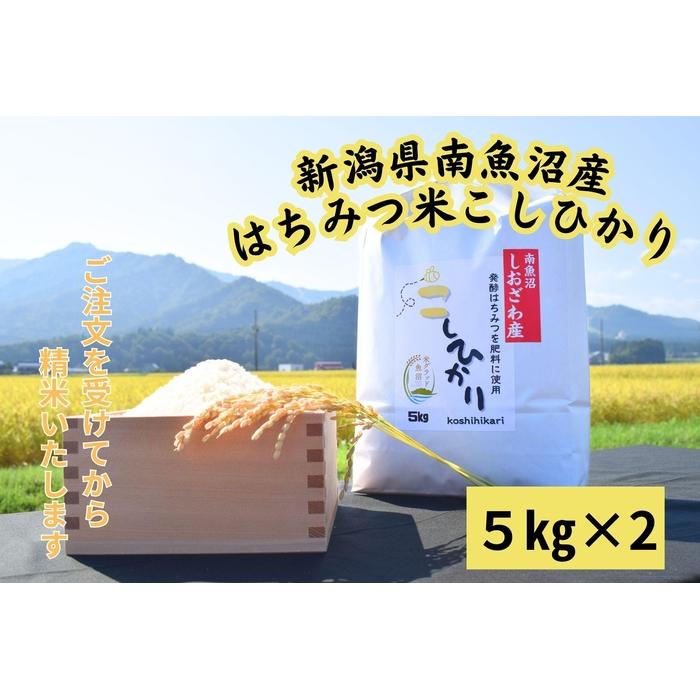 【ふるさと納税】新潟県南魚沼産（塩沢地区）はちみつ米コシヒカリ 10kg※蜂蜜発酵液肥料栽培 | お米 こめ 白米 食品 人気 おすすめ 送料無料 魚沼 南魚沼 南魚沼市 新潟県産 新潟県 精米 産直 産地直送 お取り寄せ