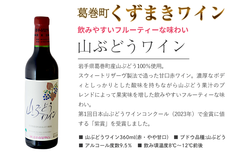 岩手県　矢巾町と葛巻町の人気返礼品 短角牛ハンバーグ6個と受賞歴ワイン「山ぶどうワイン360ml」のセット_イメージ4