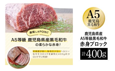 【鹿児島県産】A5 黒毛和牛 特撰赤身ブロック 400g