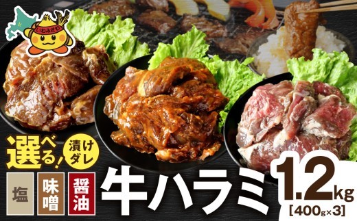 
                  ＜選べる3種＞ハラミ漬けダレ1.2kg (400g×3pc)（塩漬けダレ / 味噌漬けダレ / 醤油漬けダレ） a163-010-012
                