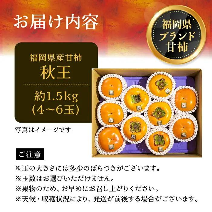 【先行予約】秋王柿 1.5kg 4-6玉 VBY006 種なし柿