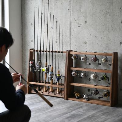 ふるさと納税 横手市 WOOD WORKS リールスタンドBタイプ/Lサイズ【本体カラー:ブラウン】 |  | 01