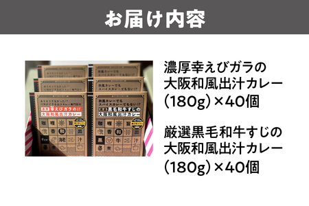 大阪和風出汁カレー　２種食べ比べセット 各40個入 カレー_OS065-0006