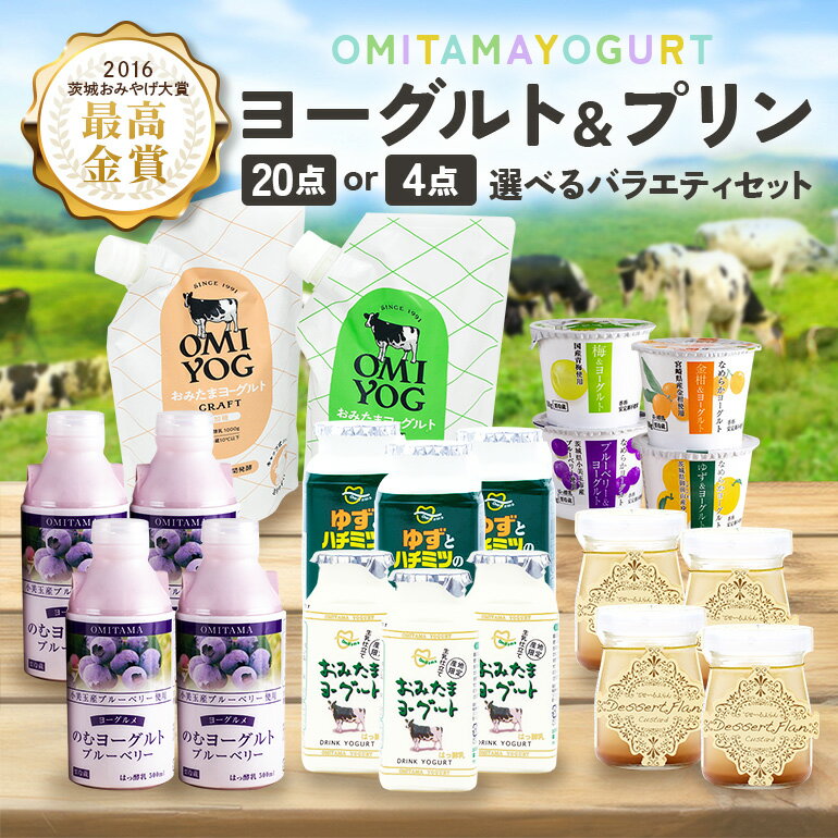 【ふるさと納税】おみたま ヨーグルト OMIYOG バラエティセット 大容量 飲むヨーグルト プリン 乳酸菌飲料 ヨーグルト飲料 カスタードプリン 詰め合わせ ドリンクタイプ フルーツ オミタマヨーグルト 小美玉市