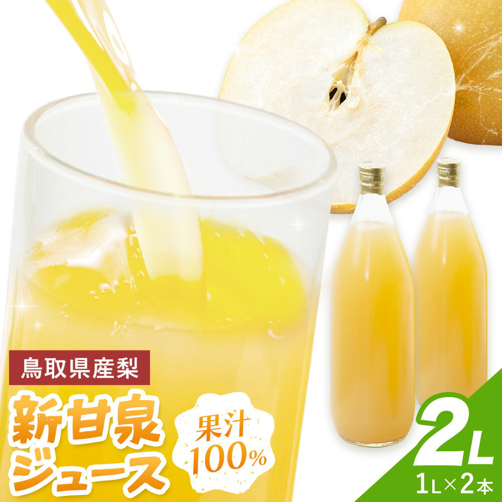 【ふるさと納税】鳥取県産梨 新甘泉 ジュース 果汁100% 梨 鳥取県産 梨のジュース 2本セット (1L×2本) あきやま園 《30日以内に出荷予定(土日祝除く)》鳥取県 八頭町 送料無料 なし フルーツ 果物 旬 梨 ジュース 飲み物 飲料 お取り寄せ