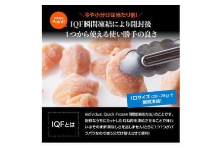 鶏肉 【宮崎県産若鶏ムネ切身IQF】4kg (250ｇ×16袋)  瞬間凍結 小分け 鶏肉