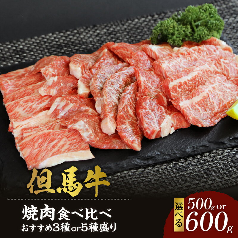 【ふるさと納税】A4ランク以上 但馬牛 焼肉用 食べ比べ 【選べる内容 五種盛500g・三種盛600g】 お肉 牛肉 牛 黒毛和牛 希少部位 肉 国産 和牛 霜降り 焼き肉セット国産牛 イチボ ランプ ヒウチ シンタマ バラ BBQ 美味しい 兵庫県 冷凍 送料無料