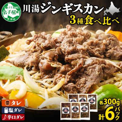 ふるさと納税 弟子屈町 【北海道】ジンギスカン タレ 塩 辛口タレ 3種 食べ比べ セット 計6パック 羊肉 焼肉 2988