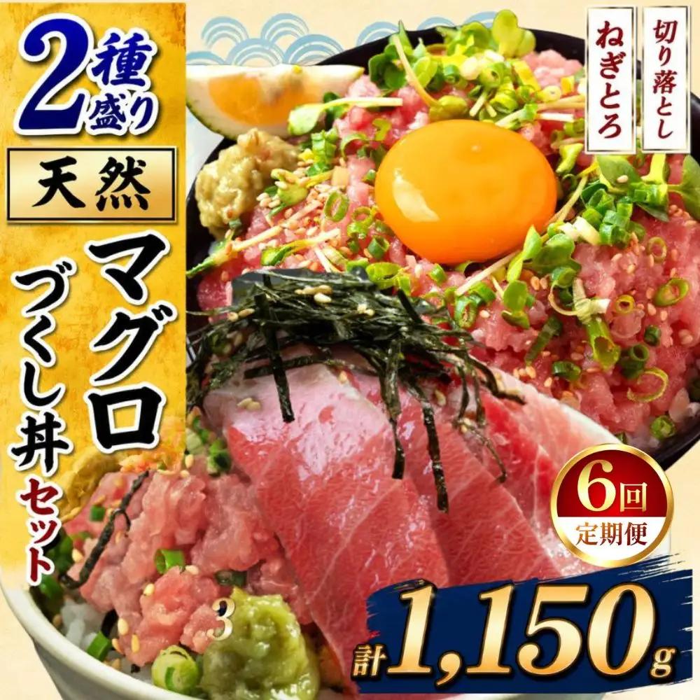 【定期便6回】天然 マグロづくし丼 セット 2種盛り 1.15kg | 清幸丸水産 ネギトロ 切り落とし 鮪