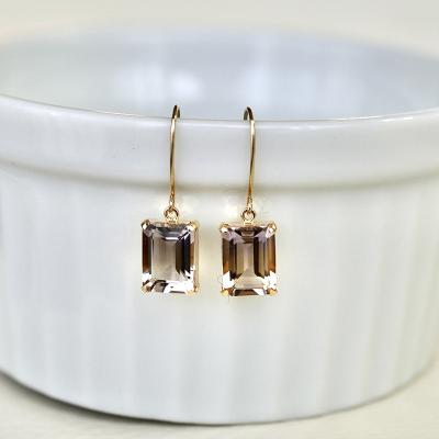 ふるさと納税 甲府市 【ジュエリー】K18 アメトリン 揺れる 一粒石 ピアス オクタゴンカット 保証書付 IA-2564 |  | 02