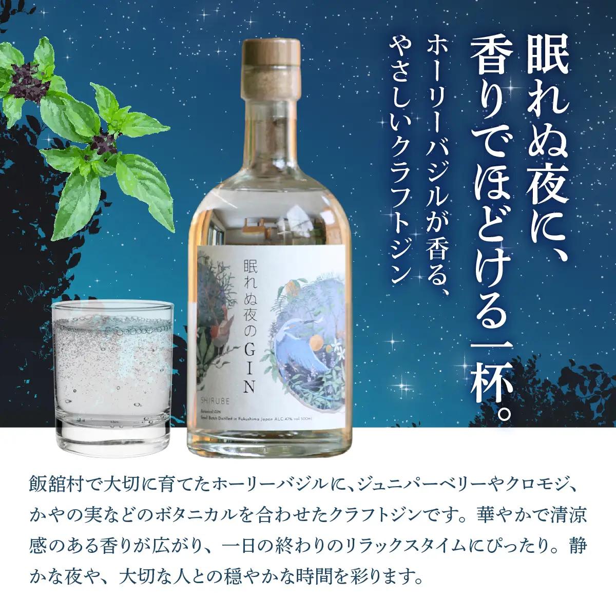 飯舘村産ホーリーバジルクラフトジン「眠れぬ夜のGIN」 ITTAJ002