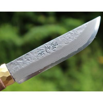 ふるさと納税 南国市 土佐四万十渓流ナイフ105【真鍮丸輪/槌目磨】ダマスカス15層青紙2号鋼 |  | 01