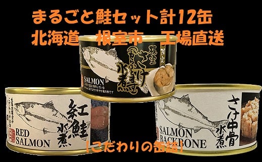F-78011 水煮缶詰鮭セット(計12缶)