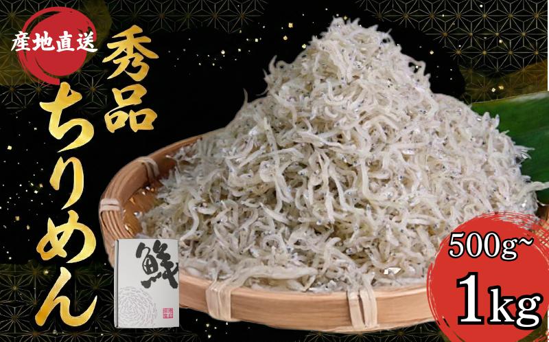 
                  【産地直送】 【秀品】ちりめん 500g~1kg（500g×2） 冷蔵 国産 徳島県産 新鮮 鮮度 しらす 魚 魚介類 小魚
                