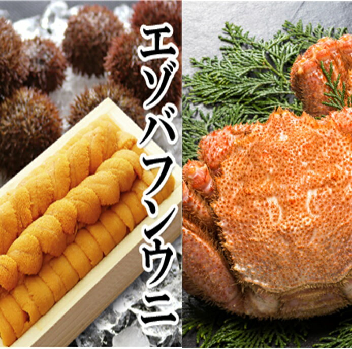 【ふるさと納税】 エゾバフンウニ140g×1折、毛ガニ300g前後〜400g前後×2尾[11月下旬以降発送] E-40021