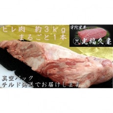 宇陀里牛 ヘレ肉 丸ごと 1本 約3kg キャンプ・バーベキューでヒレステーキ、焼肉を満喫 光福久屋