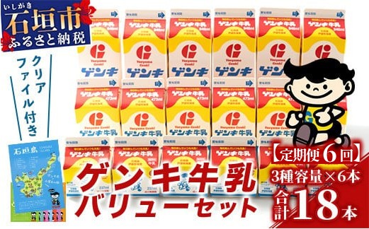 【ふるさと納税限定】【定期便_6回】ゲンキ牛乳バリューセット【八重山ゲンキ乳業】【日本最南端の乳業】【伊盛牧場産 生乳100％使用】GN-003-t06