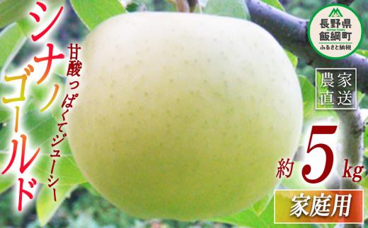 りんご シナノゴールド 家庭用 5kg ヤマウラ農園 沖縄県への配送不可 2026年11月上旬頃から2026年11月中旬頃まで順次発送予定 令和8年度収穫分 信州 果物 フルーツ リンゴ 林檎 長野 予約 農家直送 長野県 飯綱町 [1584]