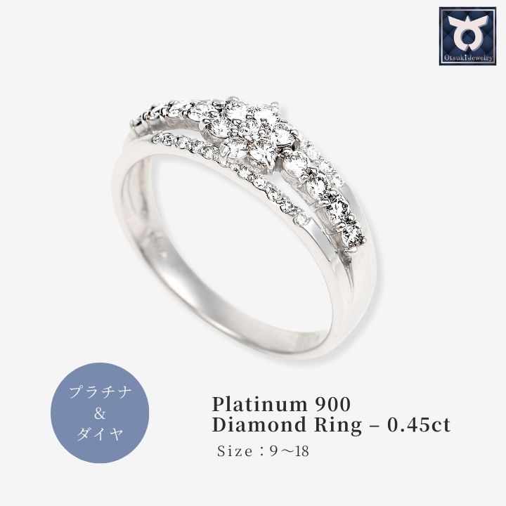 【ふるさと納税】プラチナ ダイヤ リング 0.45CT R3363DI-P【サイズ：9号〜18号（0.5刻み可）】ダイヤモンド ジュエリー アクセサリー レディース ファッション ギフト プレゼント 誕生日 記念日 お祝い おしゃれ 大人 ジュエリーケース付 鑑別書付