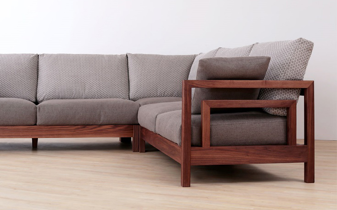 No.1123-01 （ブラックチェリー）AUTHENTICITY SOFA C CORNER LA（ライトアッシュ）