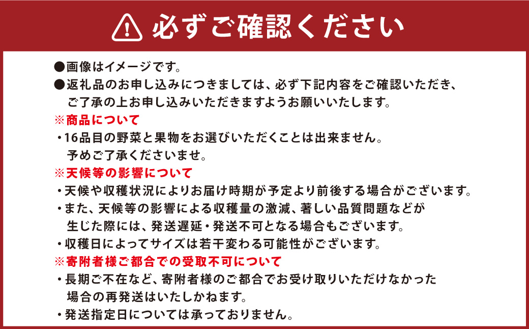【12か月連続定期便】季節の果物と野菜セット 16品目