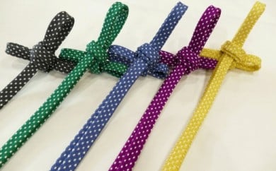 【千葉県指定伝統的工芸品】江戸組紐 中村正 吾妻組あられ柄（ドット柄）帯締め 青